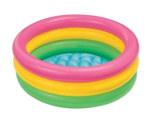 Image of Intex 57107NP John Adams Leisure 24-inch Sunset Glow Baby Pool, Pink-Yellow-Green, 1 Size