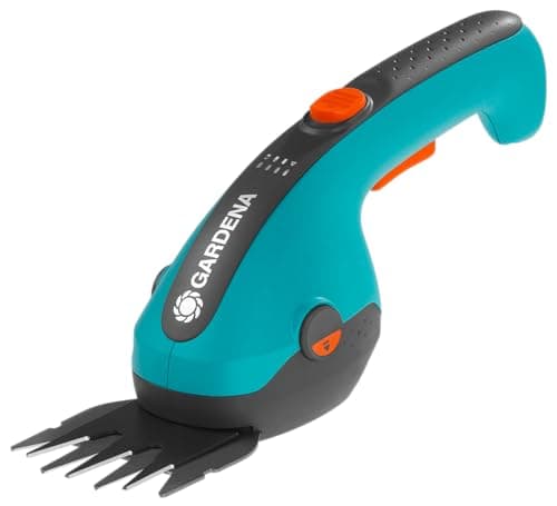 Image of Gardena Battery Grass Shears ClassicCut Li: lawn edging shears with 8 cm cutting width, comfort handle with LED battery indicator, blade change without tools (9884-20)