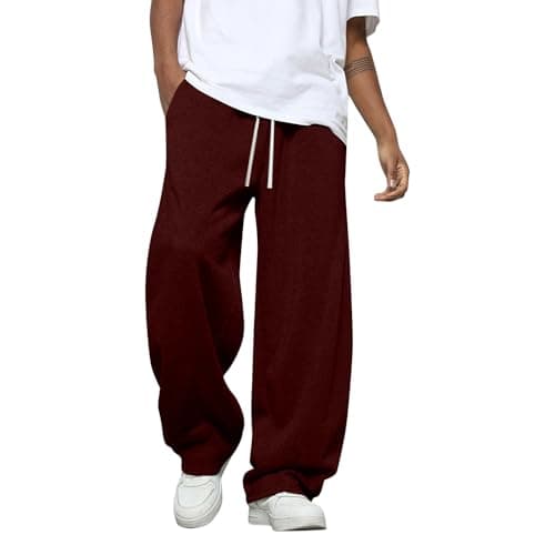 Image of Men's Athletic Sweatpants Active Workout Jogger Pants for Men with Pockets Tapered Drawstring Gym Running Track Pants Tracksuit Lounge Bottoms Joggers Bottoms