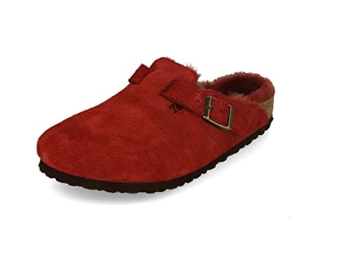 Image of Birkenstock Boston Clogs, Antique Port Lammfell 1014875, 2.5 UK 35 EU Narrow