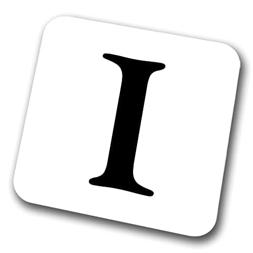 Image of Alphabet Coaster Letter Coaster Initial Coffee Tea Birthday Coaster (Letter I)