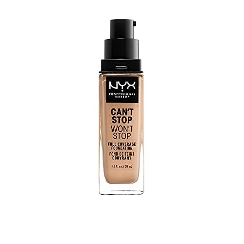 Image of NYX Professional Makeup 24 Hour Full Coverage Lightweight Foundation, Can't Stop Won't Stop, Long Lasting, Waterproof, Vegan Formula, Matte Finish, Shade: True beige