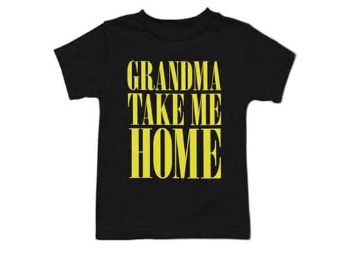 Image of Baby Moo's Grandma Take Me Home Grunge Music Band Baby, Toddler & Kids T-Shirt | Unisex Cool Rock Music Short Sleeve Top | Alternative Kids Gifts UK (as8, Age, 6_Months, 12_Months) Black