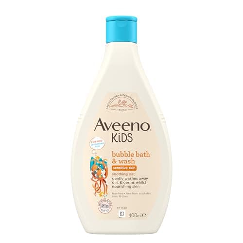 Image of Aveeno Kids Bubble Bath & Wash 400ml | Enriched with Soothing Oat Extract | Gentle Body Wash Developed for Your Little Superhero