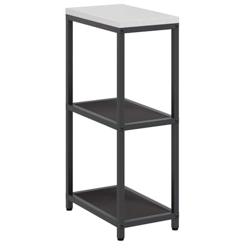 Image of RCODSSK Black Steel Storage Shelf 30x50x92 cm, Modern Kitchen Shelf for Utensils and Cookware, Sturdy Steel Frame with Board Shelves