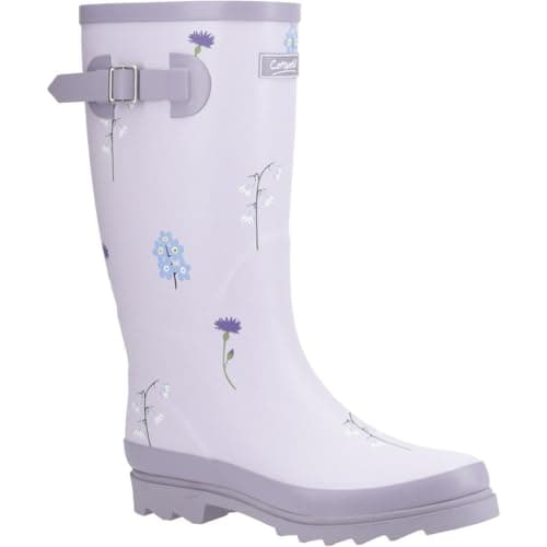 Image of Cotswold Wildflower Tall Wellingtons Female Lilac Size 3
