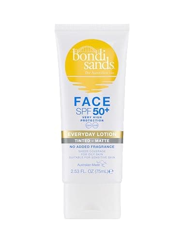 Image of Bondi Sands SPF 50+ Fragrance Free - Matte Tinted Face Lotion 75mL | UVA & UVB Protection | Suitable for Sensitive Skin | Cruelty Free | 75ML/2.53 FL OZ
