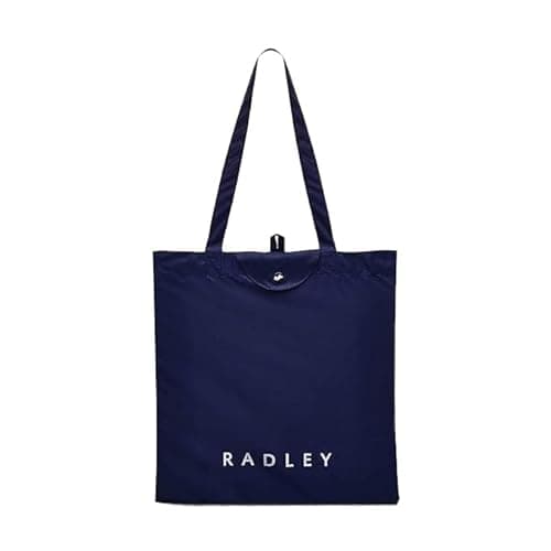 Image of RADLEY London Womens Responsible Foldaway Shopper Shopping Shoulder Tote Bag in Evenfall Navy Blue