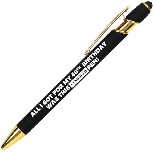 Image of GIFTARU 40th Birthday Funny Pen Gift, Novelty Joke pens gifts for men and women turning 40, friends, mum, dad, sister, brother, colleague (40TH)