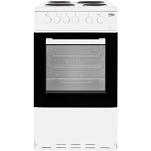 Image of Beko KS530W 50cm Single Oven Electric Cooker With Sealed Plate Hob - White