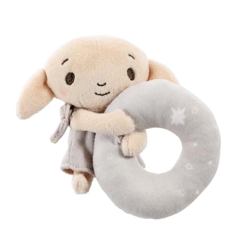 Image of Rainbow Designs Harry Potter Dobby Plush Baby Rattle - Soft Sensory Toy for Newborns – Suitable from Birth Ring Rattle for Early Development – Charming Playtime and On-The-Go Companion
