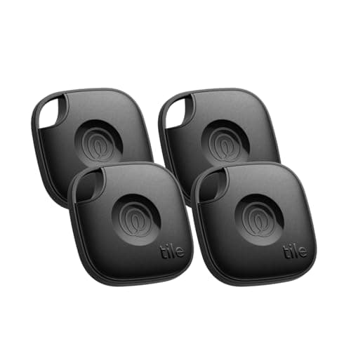 Image of Tile by Life360 Mate - Bluetooth Tracker, Keys Finder and Item Locator for Keys, Bags and More, Phone Finder, Both iOS and Android Compatible, Pack of 4 (Black)