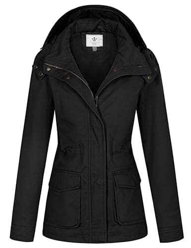 Image of WenVen Women's Casual Cotton Jacket Outdoor Lightweight Coat Ladies Softshell Jacket Windproof Warm Jacket