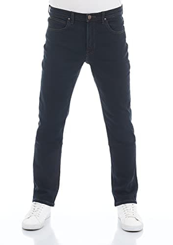 Image of Lee Men's BROOKLYN STRAIGHT Jeans, BLUE BLACK, 33W / 34L