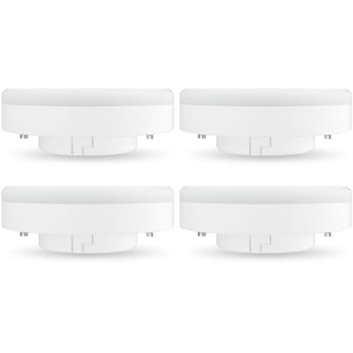 Image of LUTW GX53 LED Bulb Cool White, 6W Replace 50W Halogen or CFL Bulbs, 6000K 556 Lumens GX53 Light Bulbs, 120° Beam Angle, Not Dimmable, Under Cabinet Lighting for Kitchen, 4 Pack
