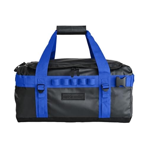 Image of nightmonkey® Waterproof Duffel Backpack 40L 70L Travel Holdall with Wet Pocket Water Resistant Tarpaulin Convertible Gym Camping Weekend Bag, (Black/Blue, 70L)