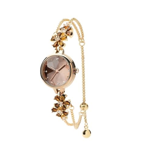 Image of SURVAN WatchDesigner Women's Bracelet Watch Women Luxury Dress Bracelets Wrist Watches Japanese Quartz Ladies Stainless Steel Watch, Waterproof Brass Strap Watches for Women (Coffee Brown)