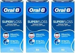 Image of Oral-B 50 Pieces Pre-Cut Super Floss - Pack of 3