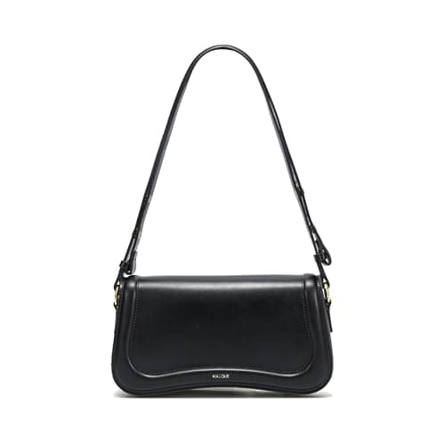 Image of JOLLQUE Crescent Shoulder Bag for Women,Small Leather Strap Dumpling Handbag Purse,Unique Trendy Designer Hobo Crossbody Bags(Black)