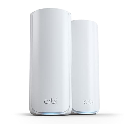 Image of NETGEAR Orbi 770 Series | WiFi 7 Mesh System | RBE772 |Wireless Router + 1 Satellite | Up to 11 Gbps | Covers 5,500 sq. ft. | Connects up to 100 devices | Tri-band BE11000 | 2.5 Gig Internet Port