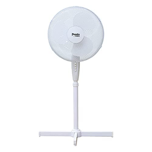 Image of Presto by Tower, 16 Inch Pedestal Fan with 3 Speeds, Adjustable Height, Oscillation, 40W, White, PT633000
