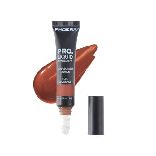 Image of PHOERA Pro Liquid Concealer Corrector – Full Coverage Concealer Wand with Cushion-Tip Applicator for Dark Circles, Blemishes & Redness – Contour & Color Corrector (ORANGE CORRECTOR, One Size)