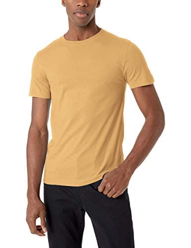 Image of French Connection Men's Short Sleeve Reg Fit Solid Color Crew Neck Cotton T-Shirt, Fall Leaf, XXL