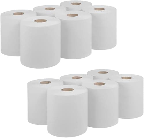 Image of Bargain Factory - Strong Cleaning Centrefeed Rolls – for Cleaning & Hygiene - Multipurpose - Ideal for Kitchens, Restrooms, and Offices - Extra Long Centrefeed Roll - White (Pack of 12)