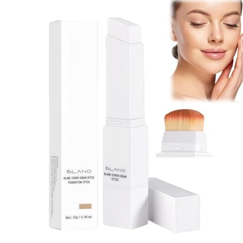 Image of Colour Changing Foundation Stick,Full Coverage Foundation Stick with Found/ation Brush,2-In-1 Concealer Cream Sti/ck,Found/ation for Mature Skin,Waterproof Long-Lasting Concealer Sti/ck(Natural)