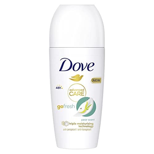 Image of Dove Deodorant Roll On Advanced Care Pear and Aloe, Antiperspirant, Gentle Formula with Triple Moisturising, Protection for up to 48 Hours, Deodorant for Men and Women, 50 ml