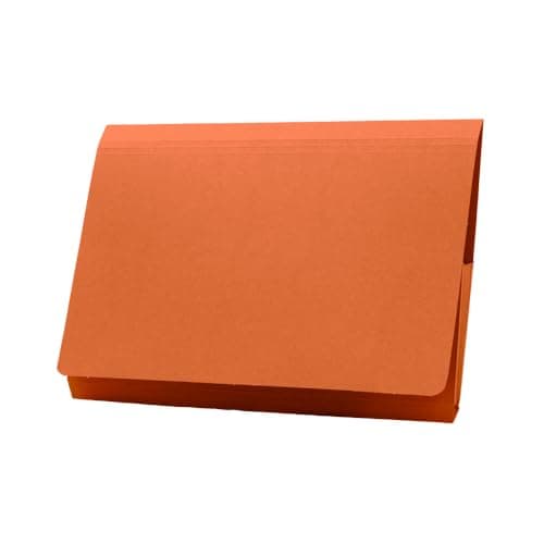 Image of Exacompta - Ref PW2-ORGZ - Guildhall - Full Flap Pocket Wallet, 35x 24.2cm, Holds A4 & Foolscap Documents, 315gsm Quality Heavyweight Manilla, Foolscap - Orange, Pack of 50