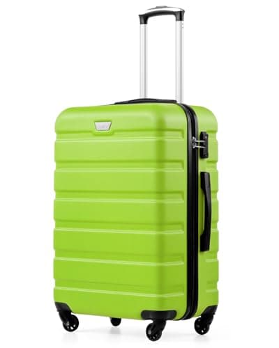 Image of COOLIFE 28 Inch Large Suitcase ABS+PC Hardshell Lightweight Durable with 360°Rubber Spinner Wheels YKK Zipper Telescopic Handle TSA Lock for Hold Luggage Suitcase 93L Apple Green
