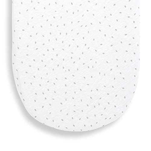 Image of The Little Green Sheep Moses Basket Fitted Sheet, Organic Linen & Cotton Blend Sheet fits Most Moses Baskets 30x70cm to 35x75cm, White with Rice Print