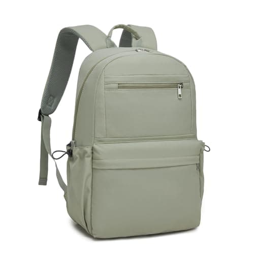 Image of Kono School Bag for Teenage Boys and Girls, Lightweight Student Rucksack, Large Capacity School Backpack Fits A4 Books and 15.6 Inch Laptop, Water Resistant Travel Backpack (Green)