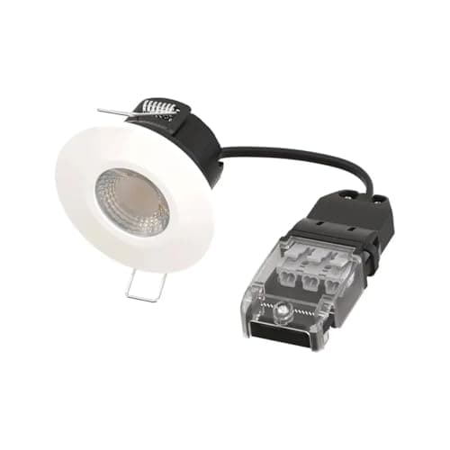 Image of Bright Source Core LED Recessed Downlight, TRIAC Dimmable, 10W, 1200lm, 4000K Cool White, IP65 Rated with Bezel, Fire Rated, 55mm Cutout