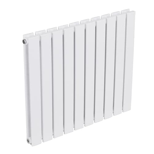 Image of Baridi Horizontal Double Flat Panel Radiator 600 x 700mm, 10 Fins, Efficient Heat Output, Central Heating, White - DH350