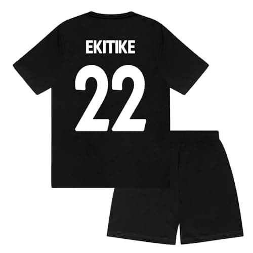 Image of Liverpool FC Boys Ekitike 22 Sublimation Short Pyjamas Black 8-9 Years