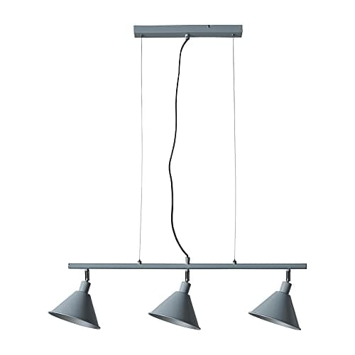 Image of MiniSun | Modern 3 Way Suspended Ceiling Light with Grey/Silver Metal Cone Shades | Pendant Lights, Home Décor & Improvement Essential | Mains Wired