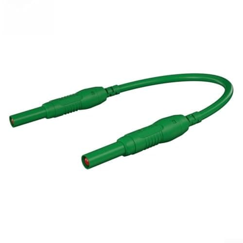 Image of 4mm Safety Banana Jack Test Connector Male to Male Constructed with Nickel Plated Copper Contacts CAT III 1000V 32A for Reliable Circuit Testing (Green)