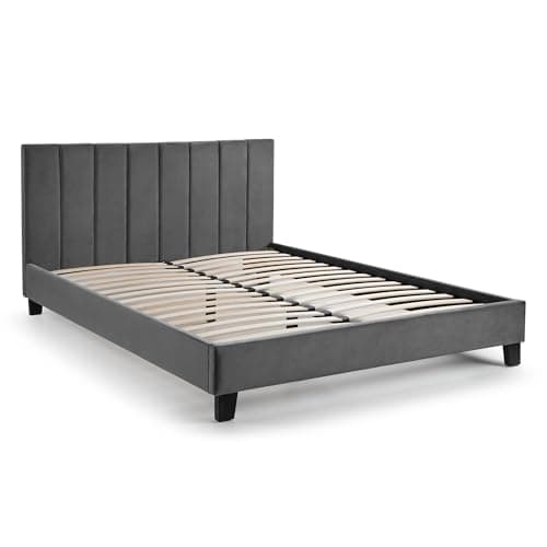 Image of Julian Bowen Rosa Velvet Bed In A Box 150cm - Grey