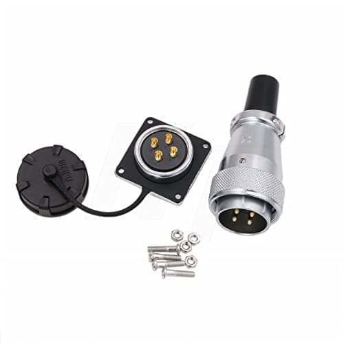 Image of HangTon WS28 4 Pin Aviation Circular Metal Connector 25A Plug Socket Dustproof Industrial Power AC Solar Automotive Outdoor Application