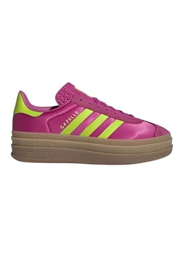 Image of Bold Gazelle Platform Trainers in Purple and Green by adidas Originals