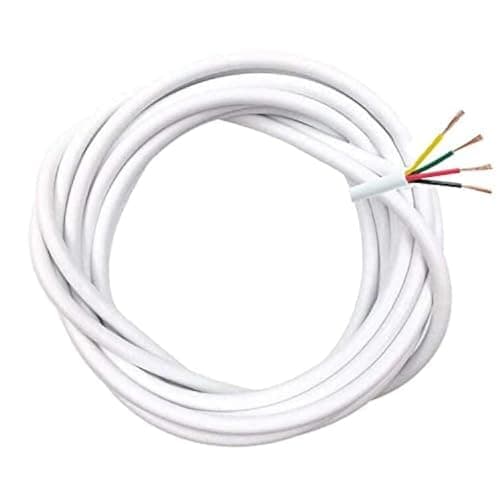 Image of BlueXP 5M Electrical Wire 4 Core PVC Electrical Flex Copper Core Cable 4 x 0.3mm² Round Mains Power Cable Insulated Cuttable Extension for Installing Low-Power Appliances Control Lines-White