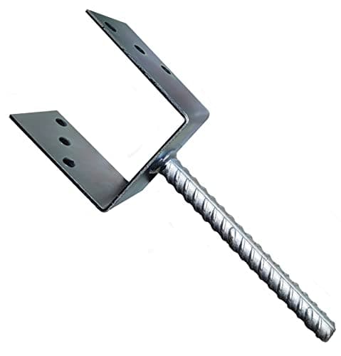 Image of LLB Fence Posts Support U Type Pergola Brackets Extender Foot Shaped Concrete in U Heavy Duty Posts Anchor Tool Spikes Steel Galvanised 4mm Thick 100 x 100 x 60mm- 4 Inch x 4 Inch x 2.3 Inch