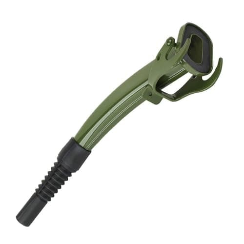 Image of Steel Spout with Rubber Spout - Green Rigid Metal Design, Designed for Jerry Cans, 21cm Large Heavy Duty Metal Spout