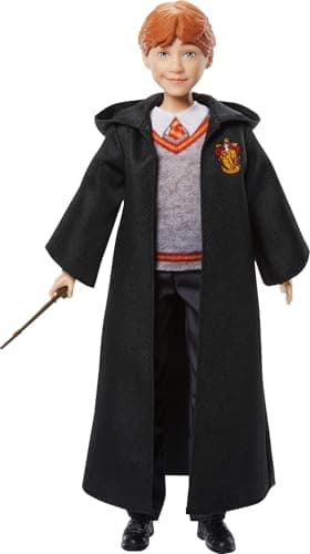 Image of Mattel Harry Potter Toys, Ron Weasley Fashion Doll in Removable Signature Hogwarts Uniform With Wand Accessory, Inspired By The Movie, JGM20