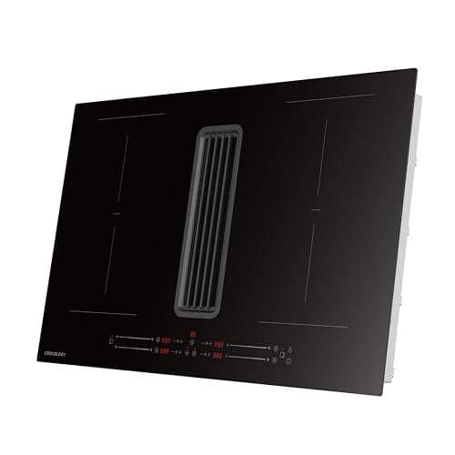 Image of Cookology 80cm 4-Zone Induction Hob - Built-In Integrated Design - 7400W - Ducting Kit Included - Energy Class A - CIDD800VEN DK800V