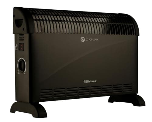 Image of Belaco 2000W Electric Portable Convector Heater 3 adjustable heat settings fast heating space heater Manual Thermostat BS plug (Black)