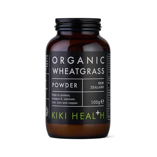 Image of KIKI Health Premium Organic Wheatgrass Powder Supplement - Natural Clean Formula & Vegan-Friendly - Made in the UK, Supports Muscles Bones & Rich in Minerals - Premiun Health Boost - 100g