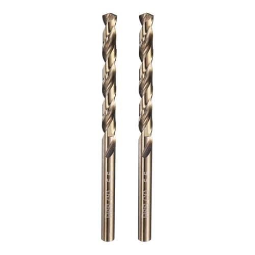 Image of sourcing map 2pcs M35 Cobalt Twist Drill Bit 5.5mm(7/32") Dia High-Speed Steel Metric Drill Bit with Titanium Coating For Drilling Hard Metals, Stainless Steel, Alloy Steel, Cast Iron